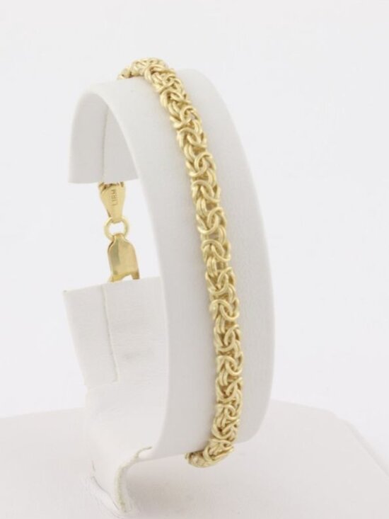 Unbranded Jewelry - 18k Yellow Gold Over Sterling Silver Byzantine Chain Bracelet 7 1/2" inch